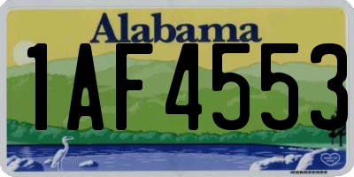 AL license plate 1AF4553