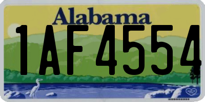 AL license plate 1AF4554