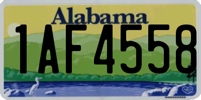 AL license plate 1AF4558