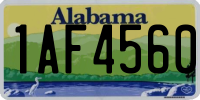 AL license plate 1AF4560