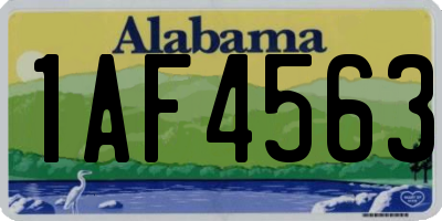 AL license plate 1AF4563