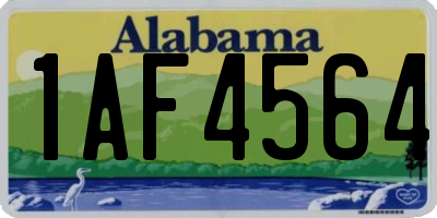 AL license plate 1AF4564