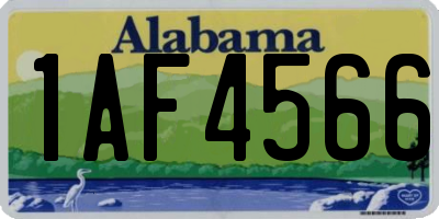 AL license plate 1AF4566