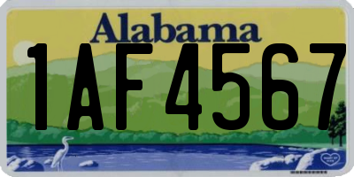 AL license plate 1AF4567
