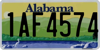 AL license plate 1AF4574