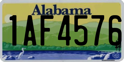 AL license plate 1AF4576