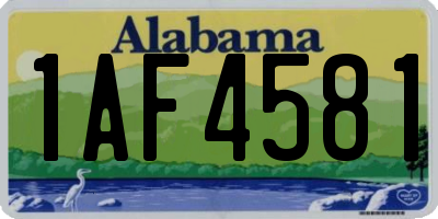 AL license plate 1AF4581