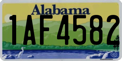 AL license plate 1AF4582