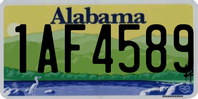 AL license plate 1AF4589