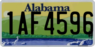 AL license plate 1AF4596