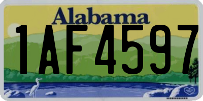 AL license plate 1AF4597