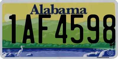 AL license plate 1AF4598