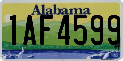 AL license plate 1AF4599