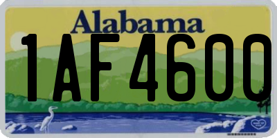 AL license plate 1AF4600