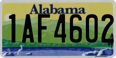 AL license plate 1AF4602