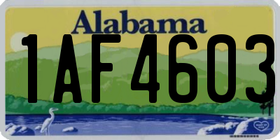AL license plate 1AF4603