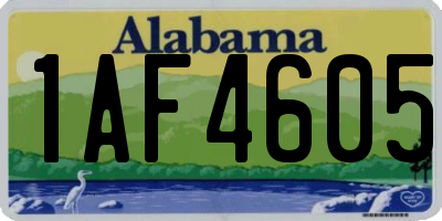 AL license plate 1AF4605
