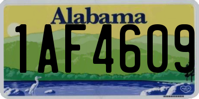 AL license plate 1AF4609
