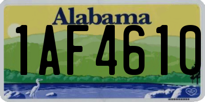 AL license plate 1AF4610