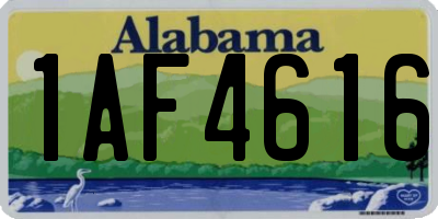 AL license plate 1AF4616