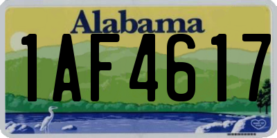 AL license plate 1AF4617