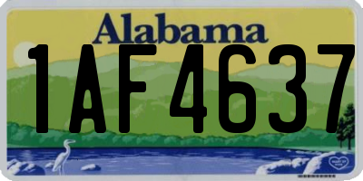 AL license plate 1AF4637