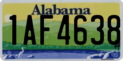 AL license plate 1AF4638