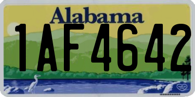 AL license plate 1AF4642