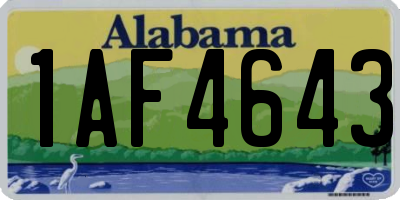 AL license plate 1AF4643