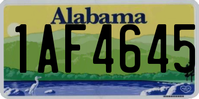 AL license plate 1AF4645