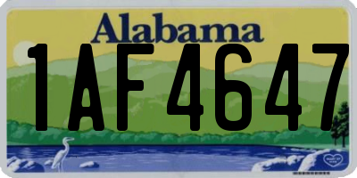 AL license plate 1AF4647