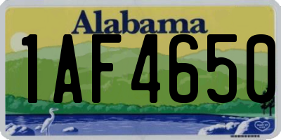 AL license plate 1AF4650