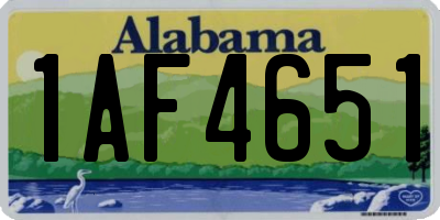 AL license plate 1AF4651