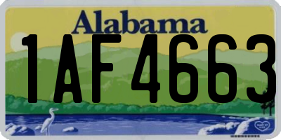 AL license plate 1AF4663