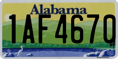 AL license plate 1AF4670