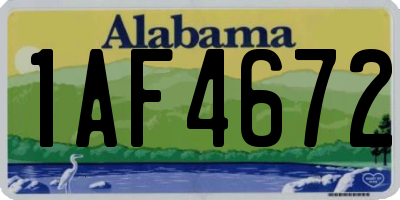 AL license plate 1AF4672