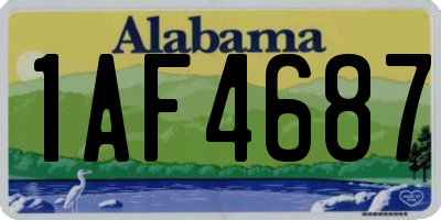 AL license plate 1AF4687