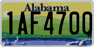 AL license plate 1AF4700