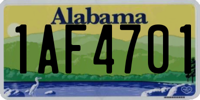 AL license plate 1AF4701