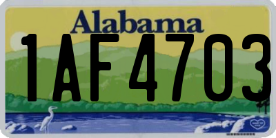AL license plate 1AF4703