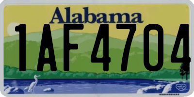AL license plate 1AF4704