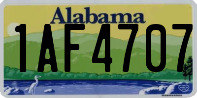 AL license plate 1AF4707