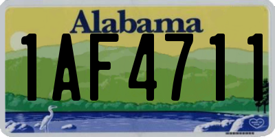 AL license plate 1AF4711