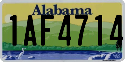 AL license plate 1AF4714