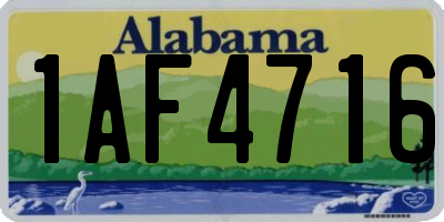 AL license plate 1AF4716