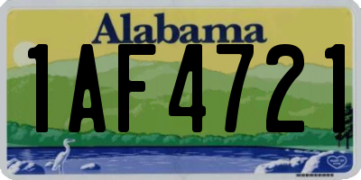 AL license plate 1AF4721