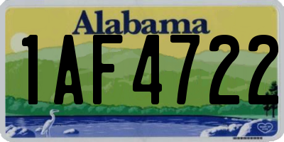 AL license plate 1AF4722