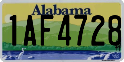 AL license plate 1AF4728