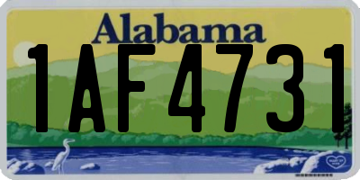 AL license plate 1AF4731