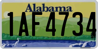 AL license plate 1AF4734